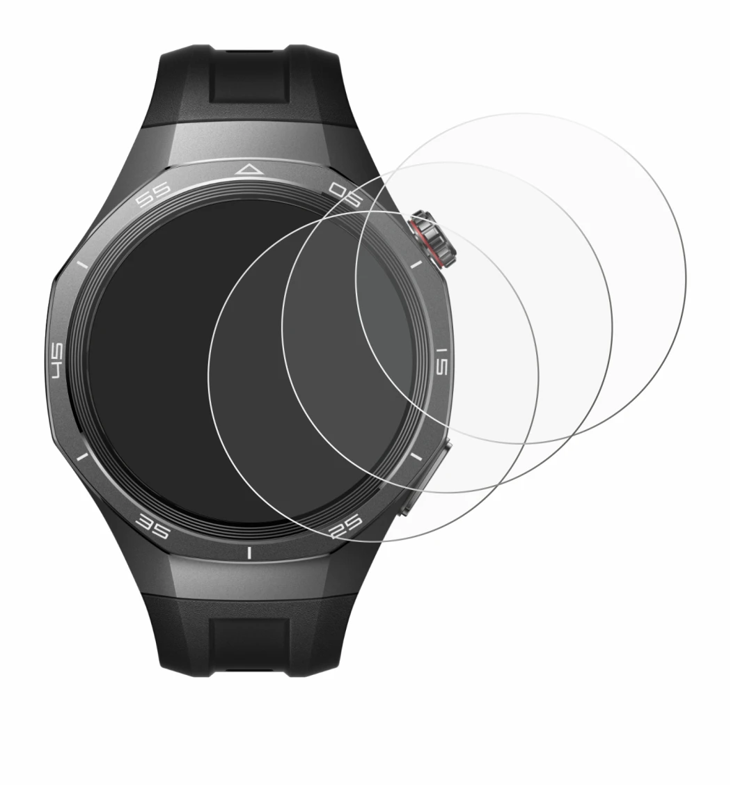 Abbildung des Geräts Huawei Watch GT 5 Pro (46 mm) mit einer Vielzahl des Displayschutzes.