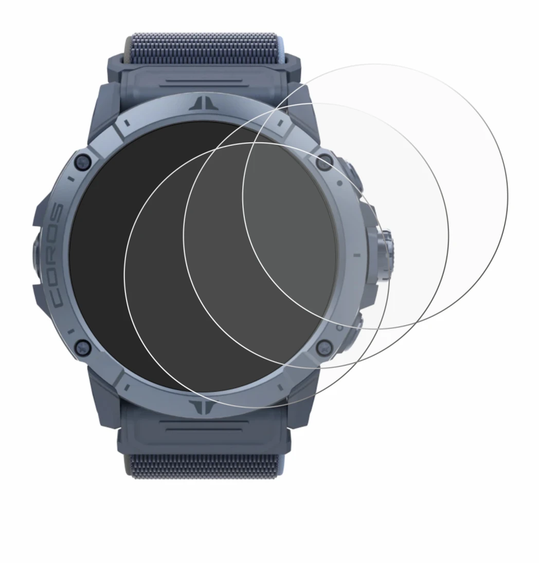 Abbildung des Geräts Coros Vertix 2S mit einer Vielzahl des Displayschutzes.