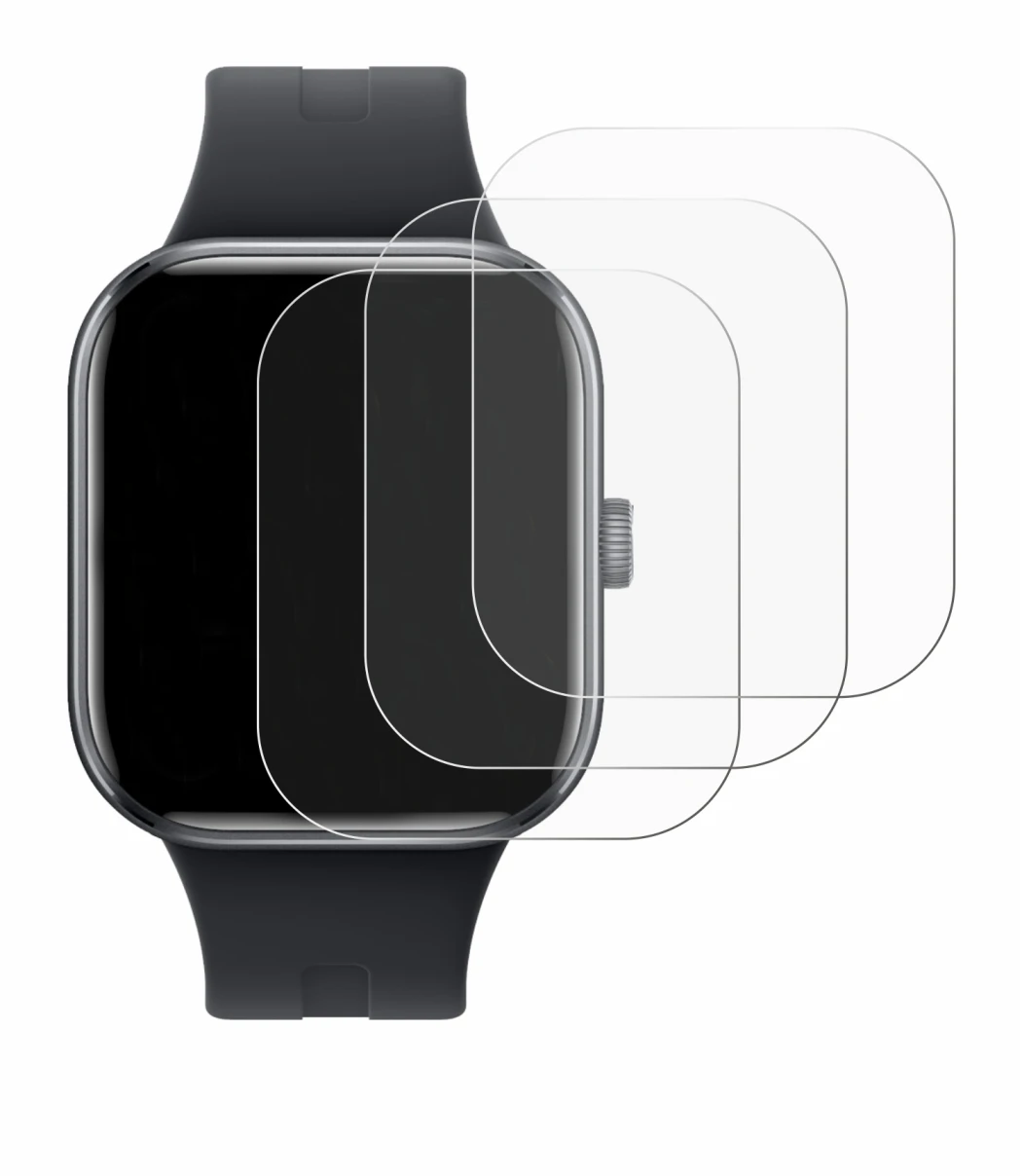 Abbildung des Geräts Xiaomi Redmi Watch 5 mit einer Vielzahl des Displayschutzes.