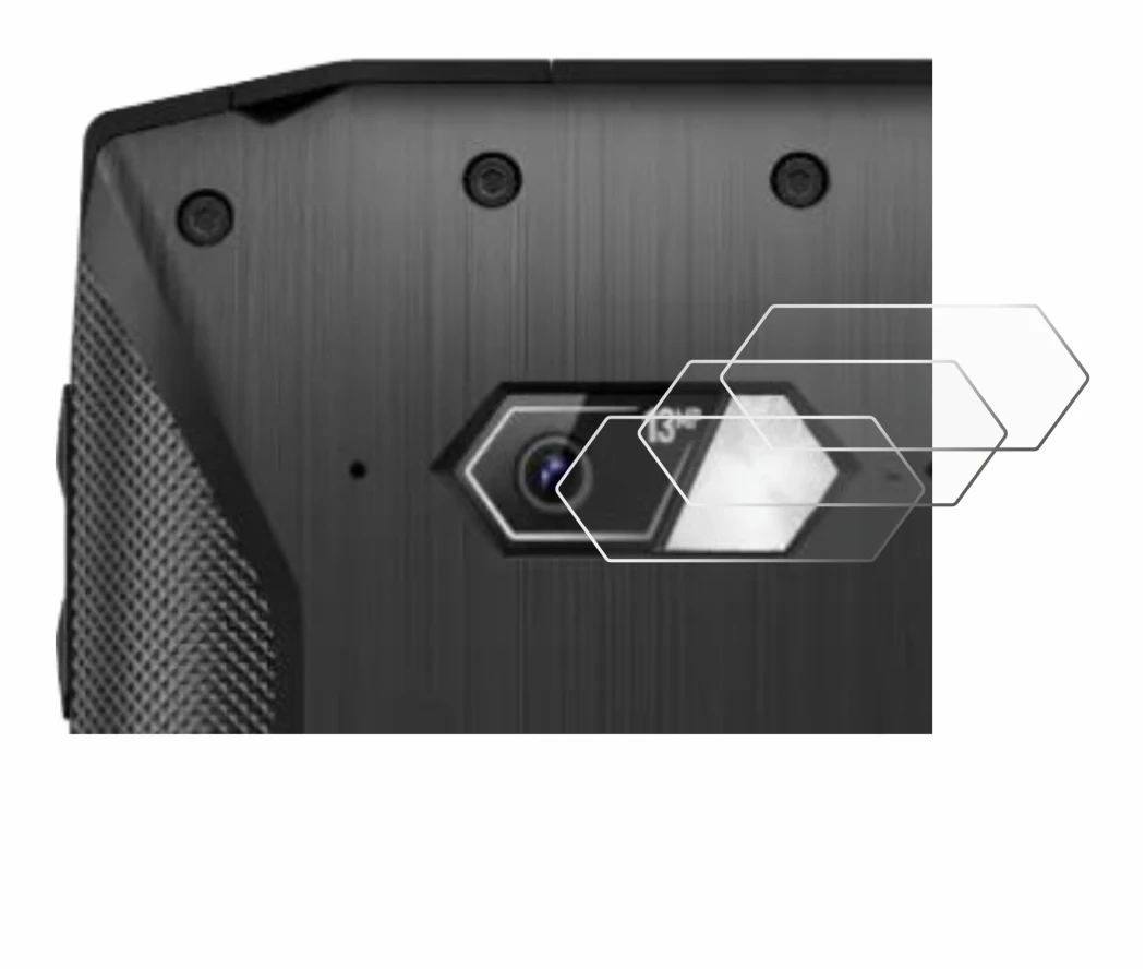 Abbildung des Geräts Crosscall Core-M5 (NUR Kameraschutz) mit einer Vielzahl des Displayschutzes.