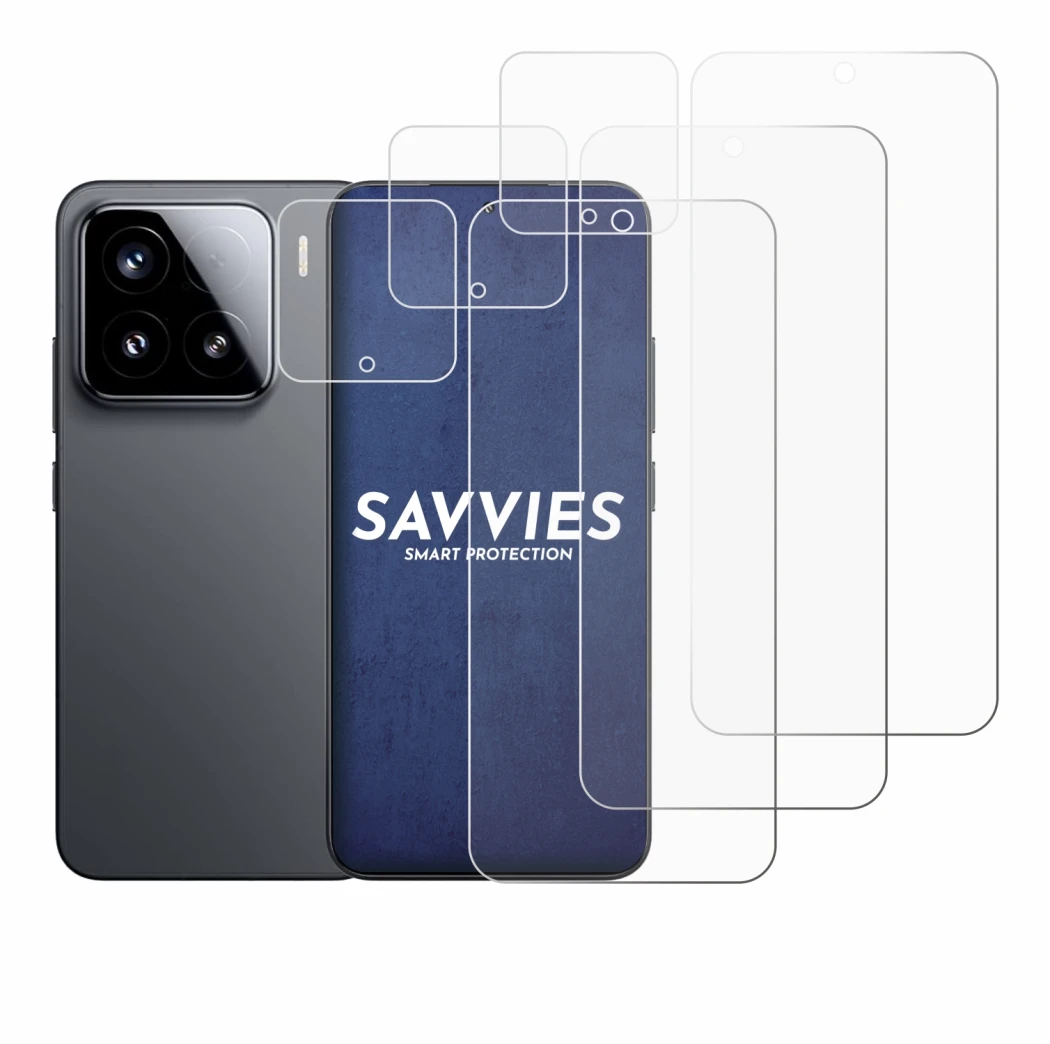 Abbildung des Geräts Xiaomi 15 (Display+Kamera) mit einer Vielzahl des Displayschutzes.