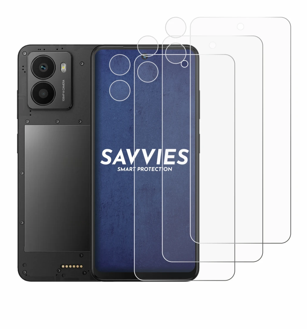 Abbildung des Geräts Xplora HMD Fusion X1 (Display+Kamera) mit einer Vielzahl des Displayschutzes.