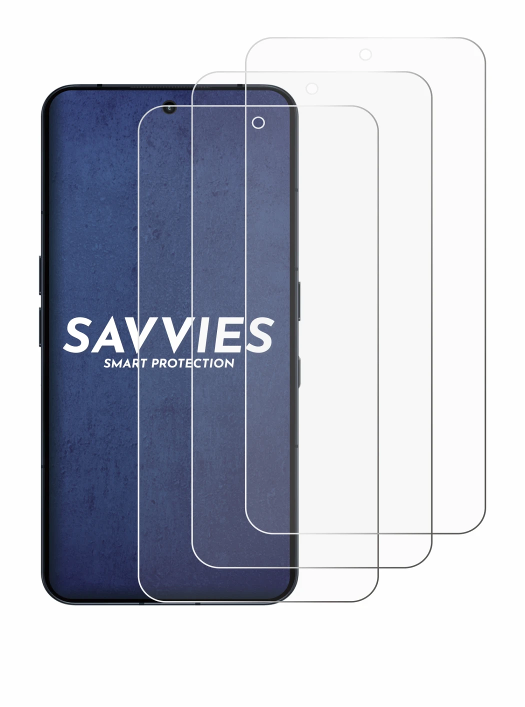 Abbildung des Geräts Nothing Phone (3) mit einer Vielzahl des Displayschutzes.