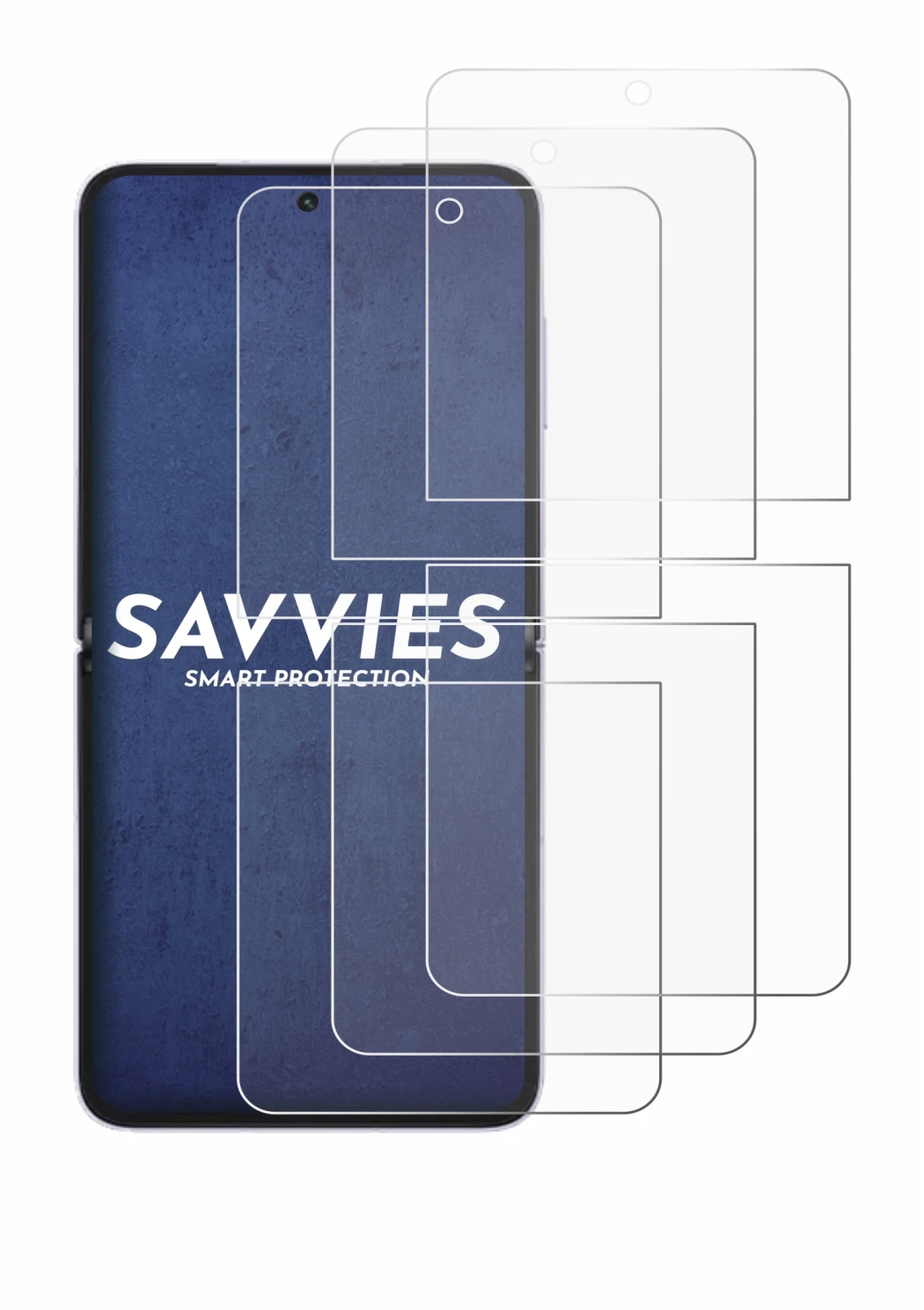 Abbildung des Geräts Honor Magic V Flip 2 mit einer Vielzahl des Displayschutzes.