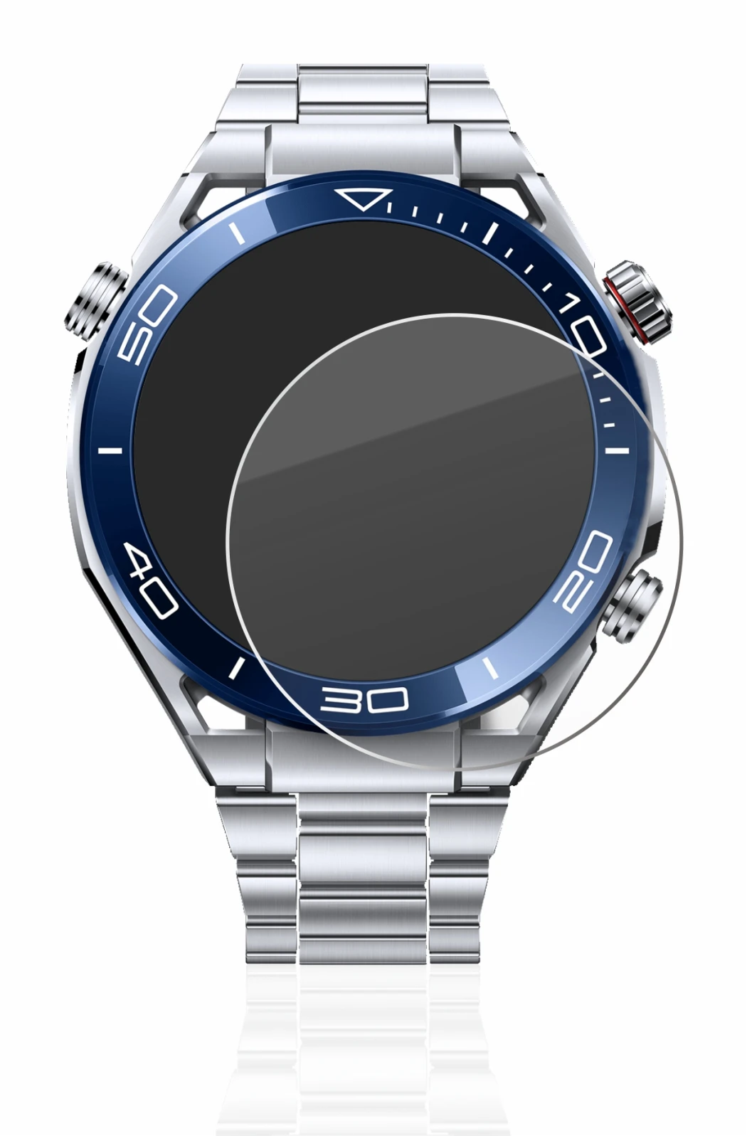 Abbildung des Geräts Huawei Watch Ultimate (48.5 mm) mit einer Vielzahl des Displayschutzes.