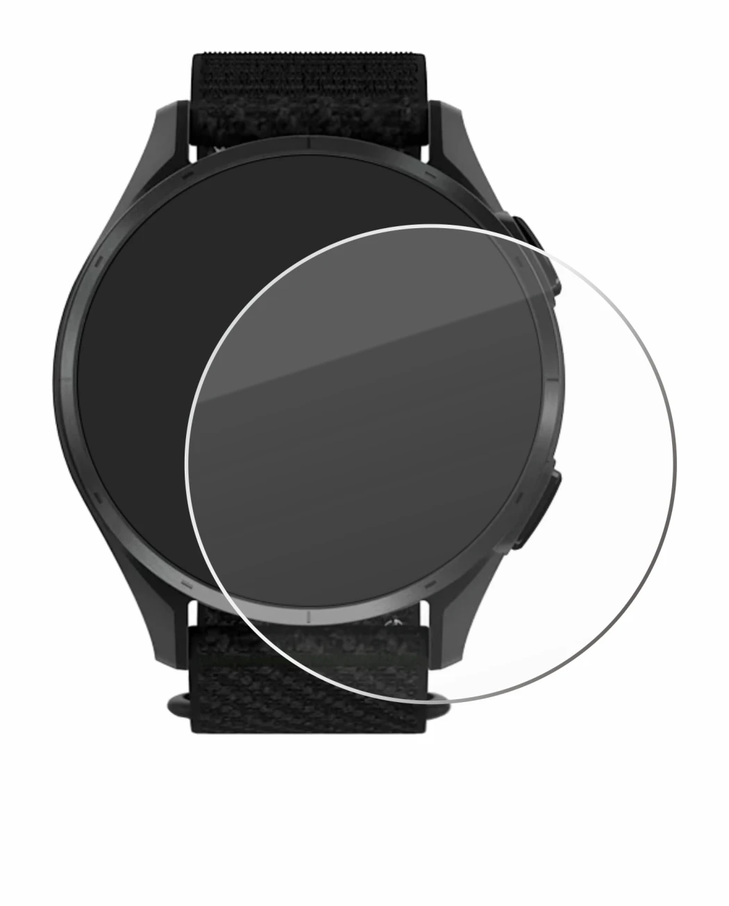 Abbildung des Geräts Garmin Approach S50 mit einer Vielzahl des Displayschutzes.