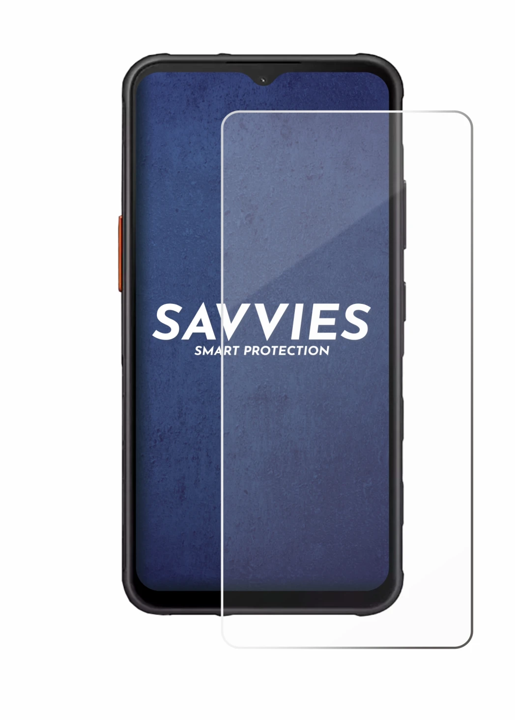 Abbildung des Geräts Samsung Galaxy XCover 7 Pro mit einer Vielzahl des Displayschutzes.