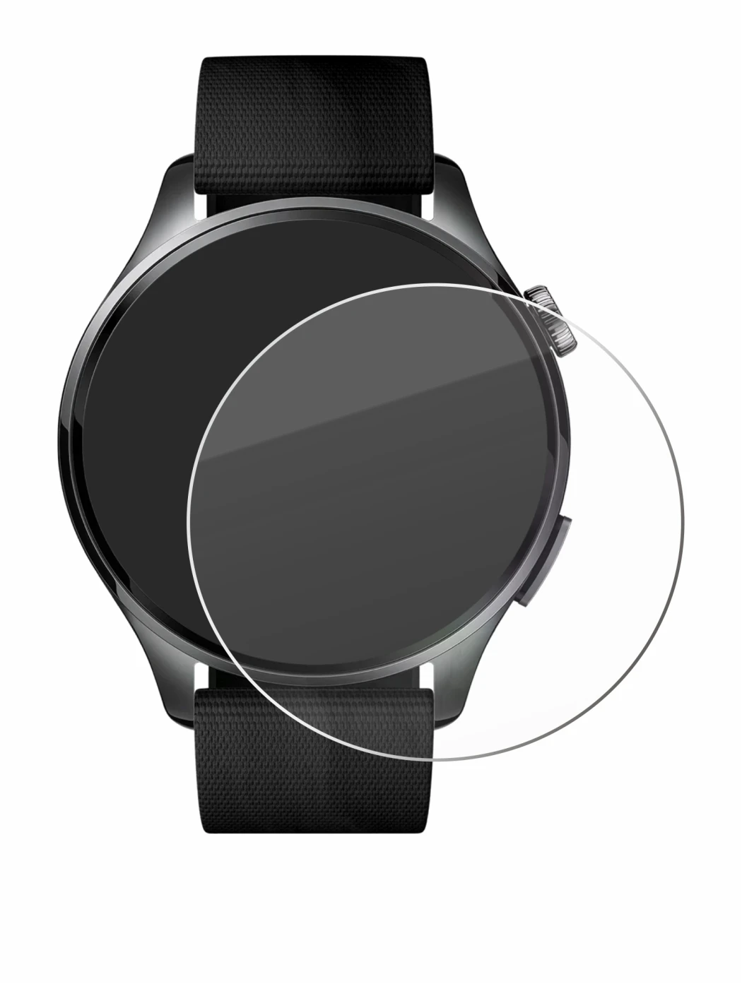 Abbildung des Geräts Xiaomi Watch 5 (47 mm) mit einer Vielzahl des Displayschutzes.