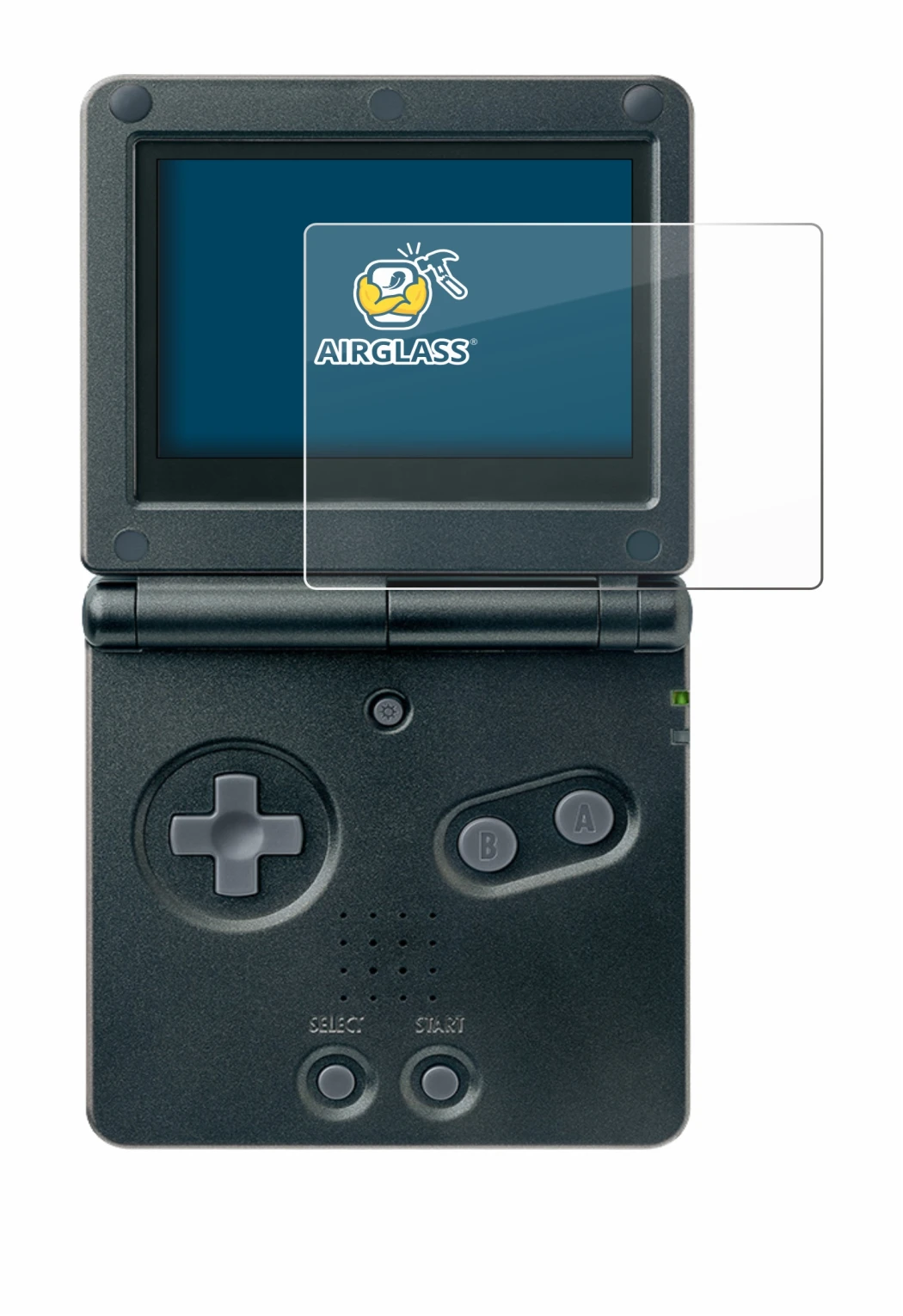 Abbildung des Geräts Nintendo Gameboy Advance GBA SP mit einer Vielzahl des Displayschutzes.