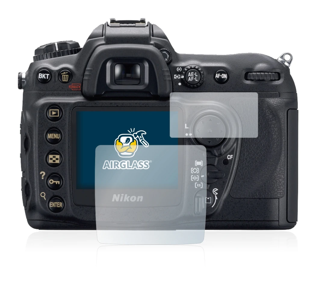 Abbildung des Geräts Nikon D200 mit einer Vielzahl des Displayschutzes.
