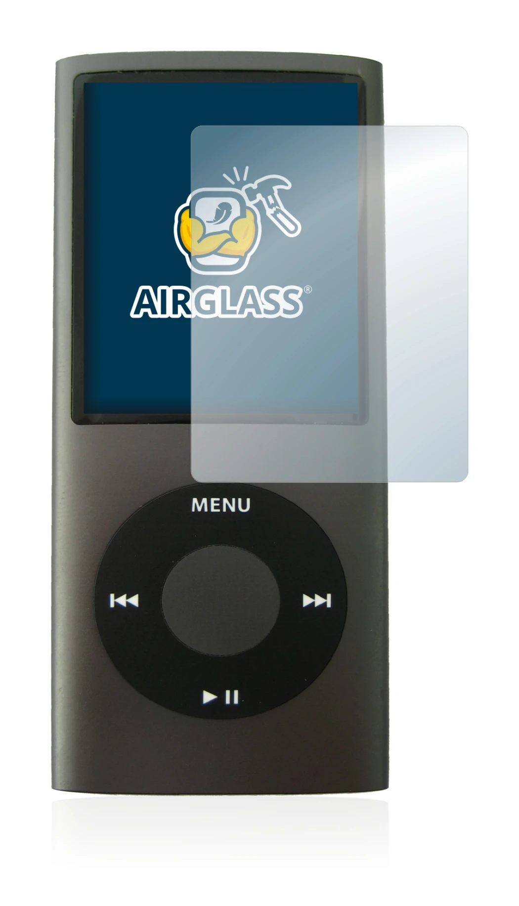 Abbildung des Geräts Apple iPod nano (4. Gen.) mit einer Vielzahl des Displayschutzes.