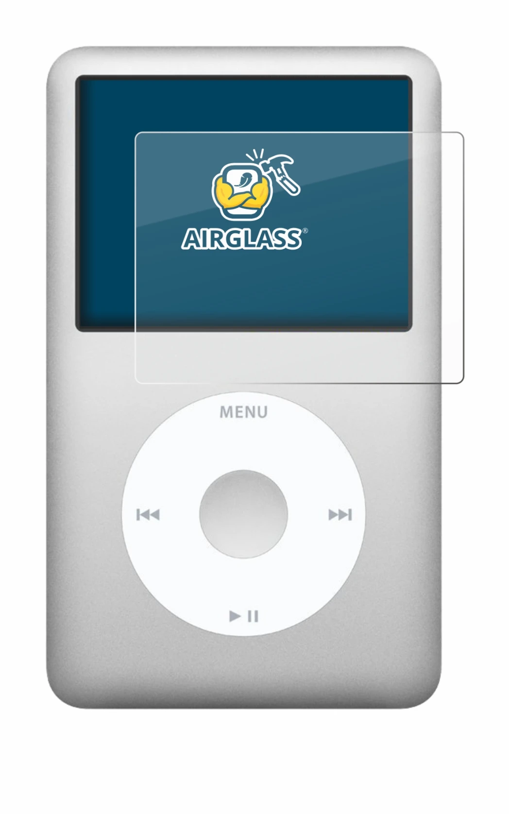 Abbildung des Geräts Apple iPod classic 160 GB (7. Gen.) mit einer Vielzahl des Displayschutzes.