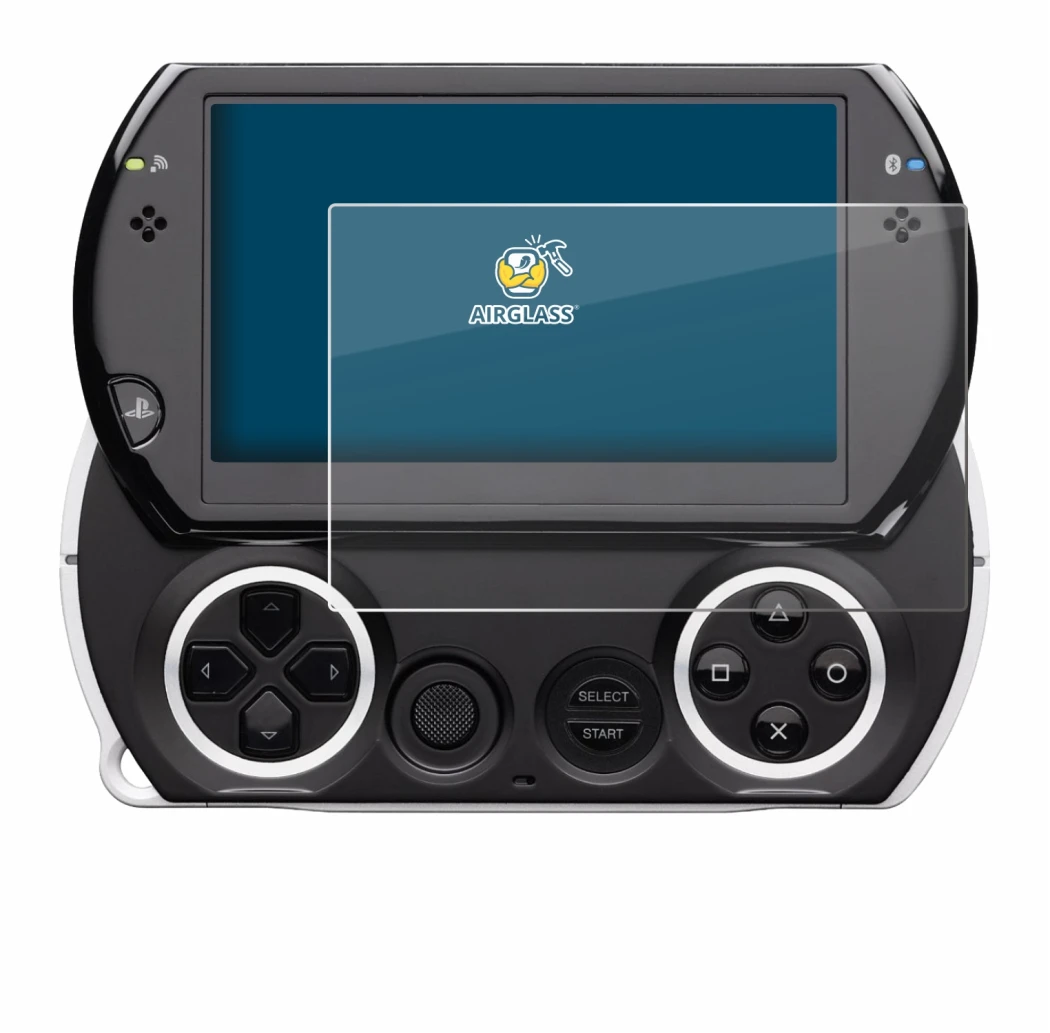 Abbildung des Geräts Sony PSP Go mit einer Vielzahl des Displayschutzes.