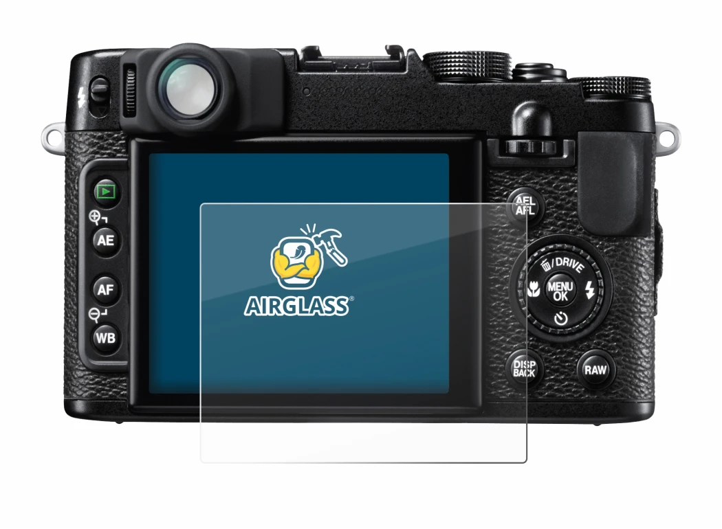 Abbildung des Geräts Fujifilm FinePix X10 mit einer Vielzahl des Displayschutzes.