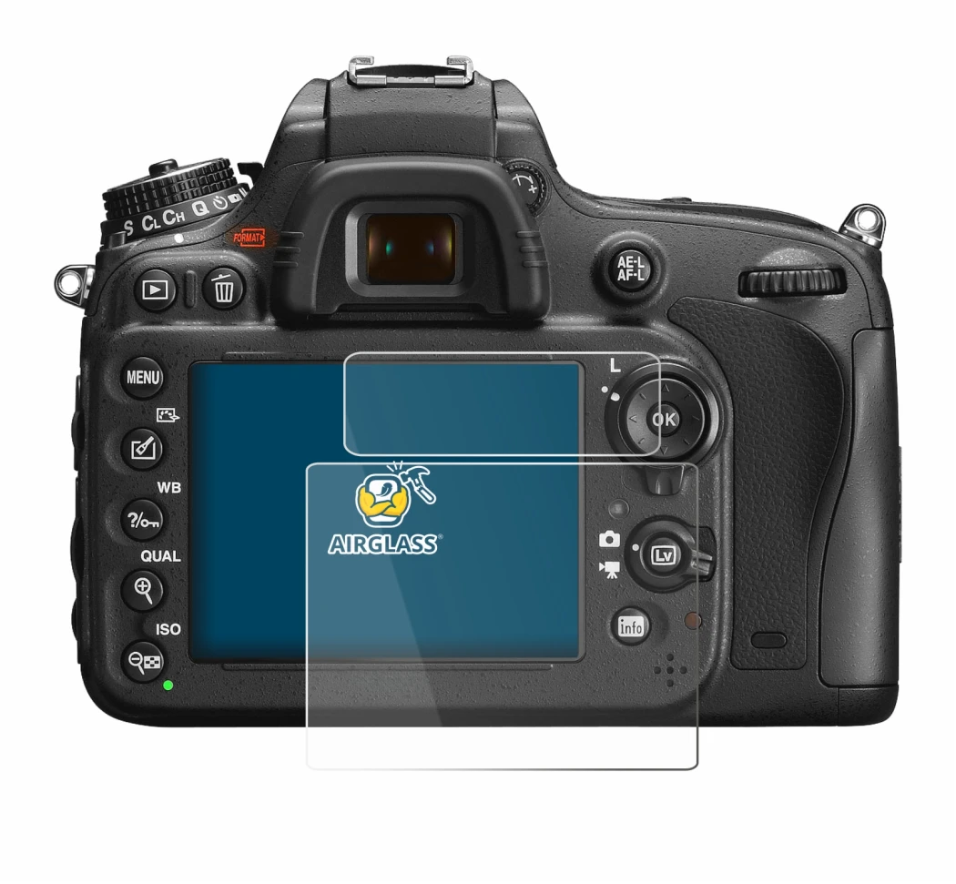 Abbildung des Geräts Nikon D600 mit einer Vielzahl des Displayschutzes.