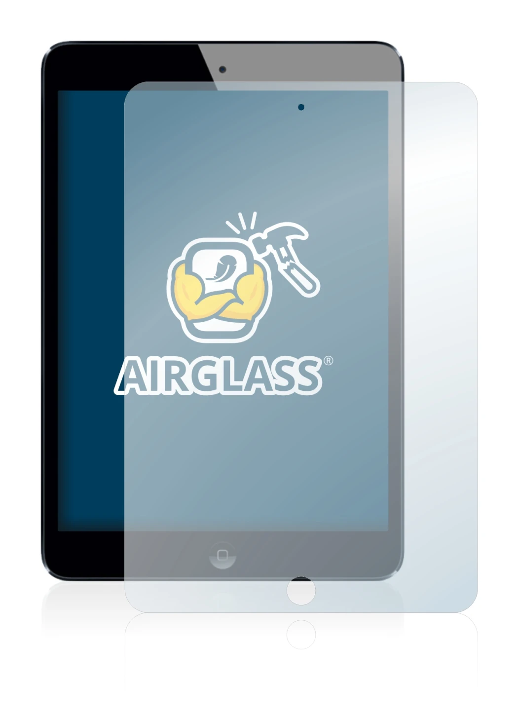 Abbildung des Geräts Apple iPad Mini 2 2013 mit einer Vielzahl des Displayschutzes.