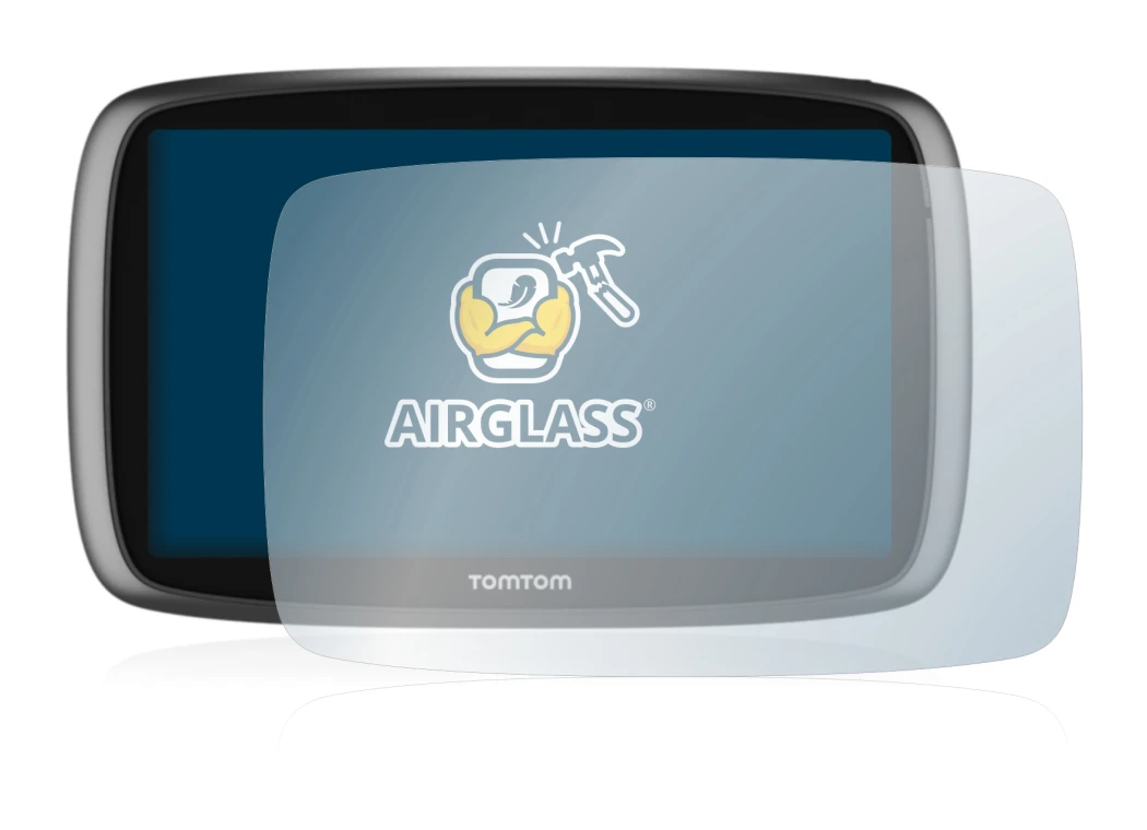 Abbildung des Geräts TomTom GO 6100 mit einer Vielzahl des Displayschutzes.
