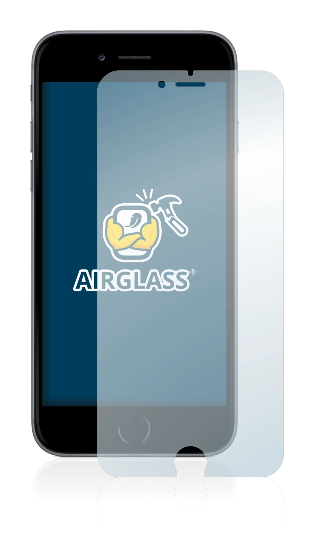 Abbildung des Geräts Apple iPhone 6S Plus mit einer Vielzahl des Displayschutzes.