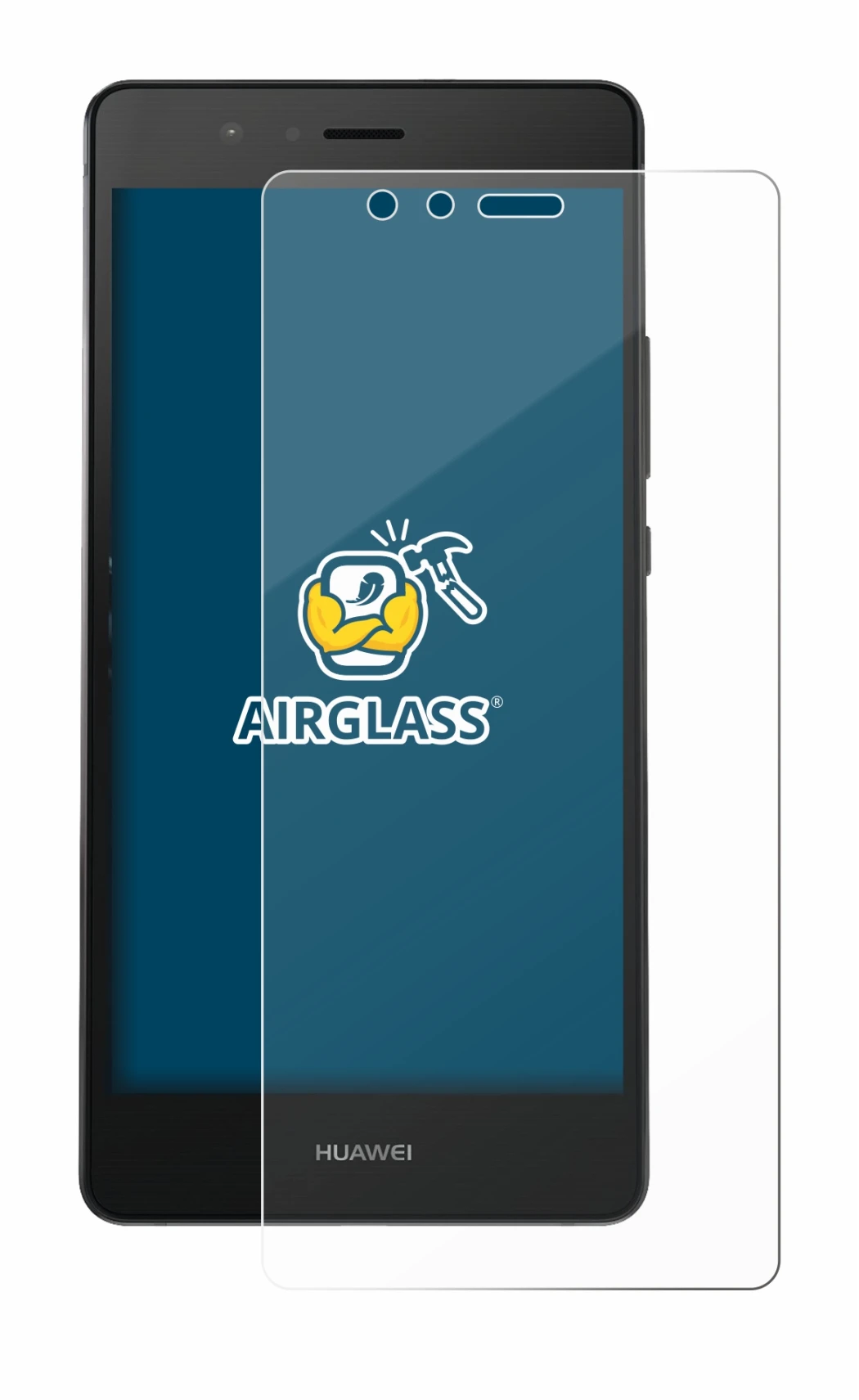 Abbildung des Geräts Huawei P9 mit einer Vielzahl des Displayschutzes.