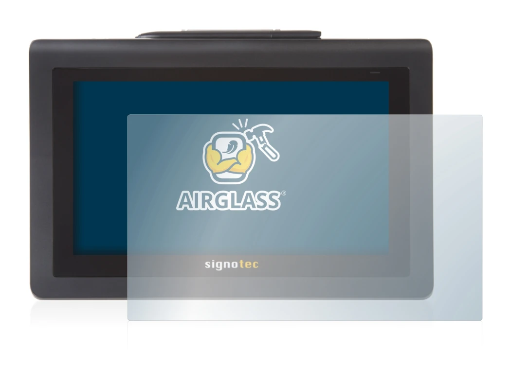Abbildung des Geräts Signotec Signature Pad Delta mit einer Vielzahl des Displayschutzes.