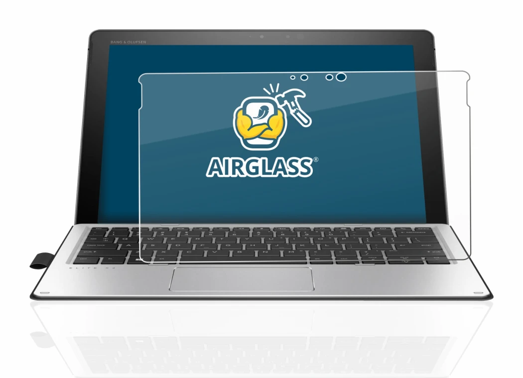 Abbildung des Geräts HP Elite x2 1012 G2 mit einer Vielzahl des Displayschutzes.