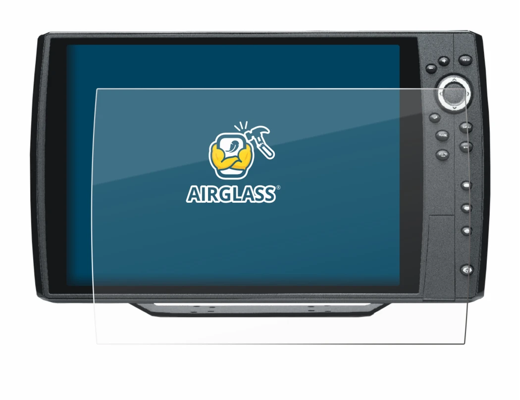 Abbildung des Geräts Humminbird Helix 12 mit einer Vielzahl des Displayschutzes.