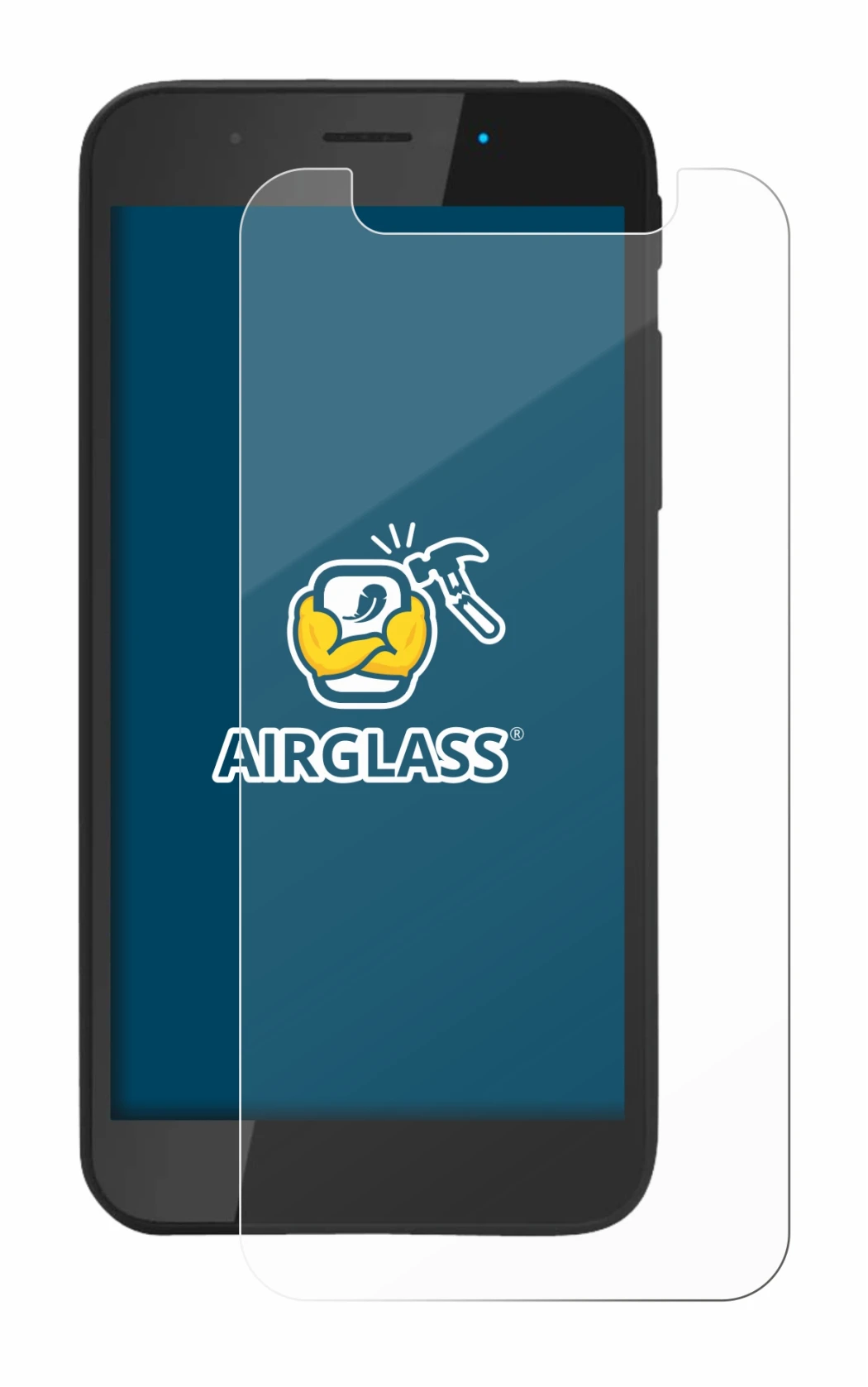 Abbildung des Geräts Shiftphones Shift5me mit einer Vielzahl des Displayschutzes.