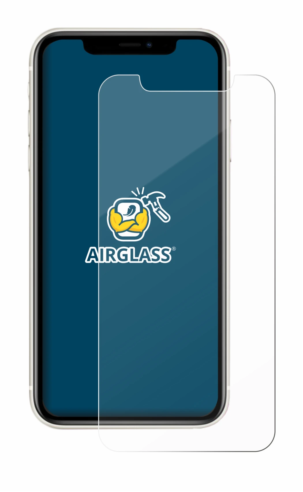 Abbildung des Geräts Apple iPhone 11 mit einer Vielzahl des Displayschutzes.