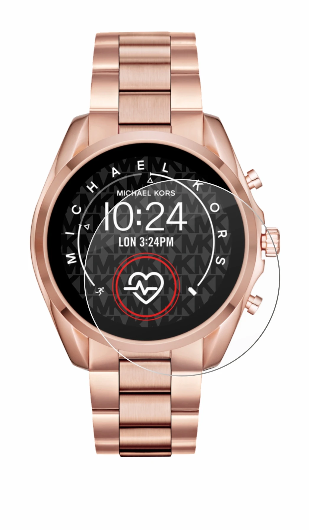 Abbildung des Geräts Michael Kors Access Bradshaw 2 mit einer Vielzahl des Displayschutzes.