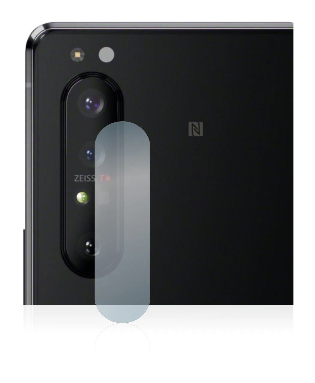 Abbildung des Geräts Sony Xperia 1 II (NUR Kameraschutz) mit einer Vielzahl des Displayschutzes.