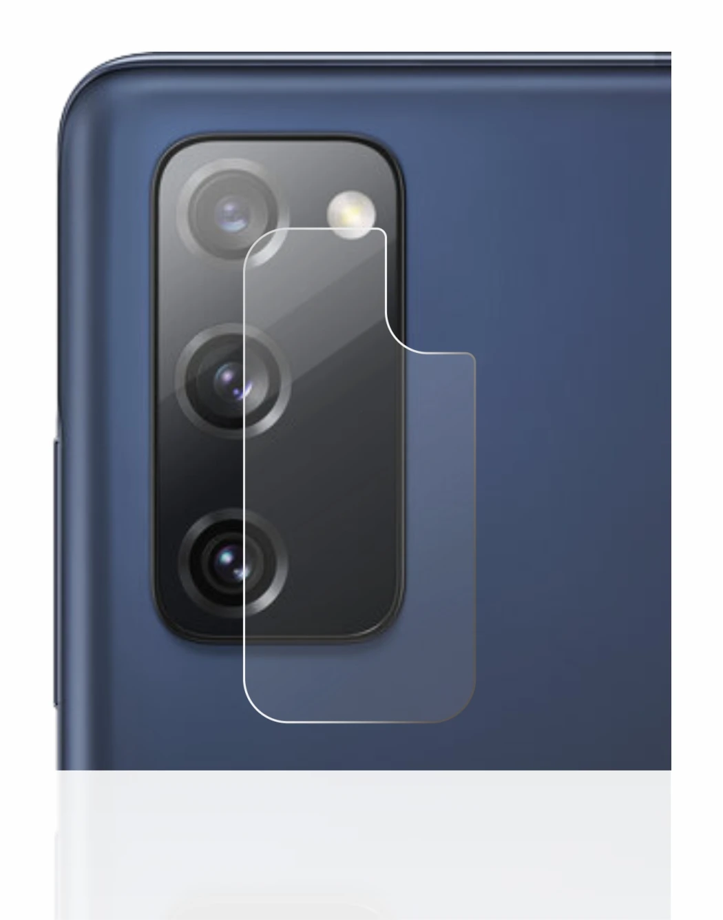 Abbildung des Geräts Samsung Galaxy S20 FE (NUR Kameraschutz) mit einer Vielzahl des Displayschutzes.