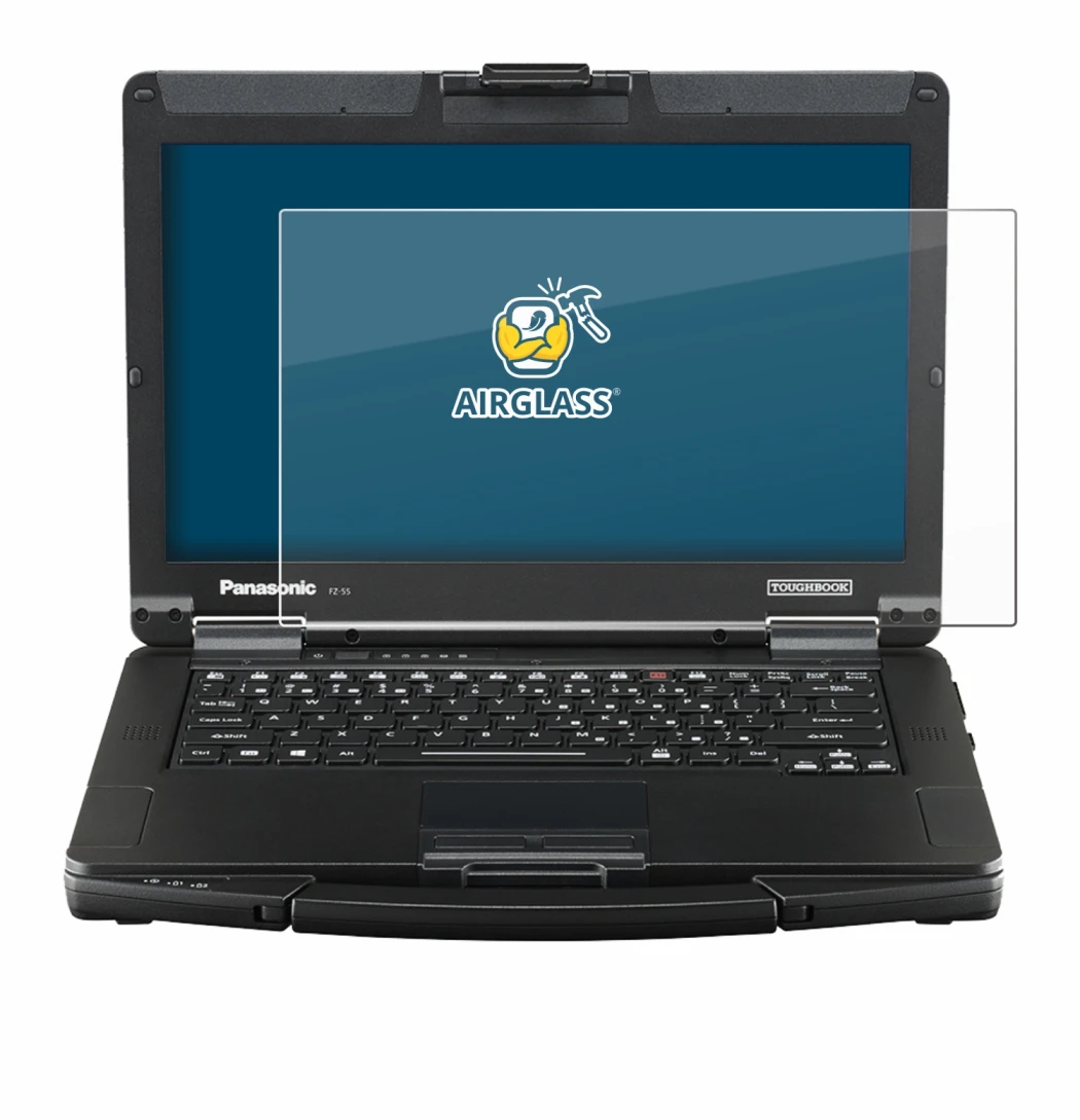 Abbildung des Geräts Panasonic Toughbook FZ-55 Full HD mit einer Vielzahl des Displayschutzes.
