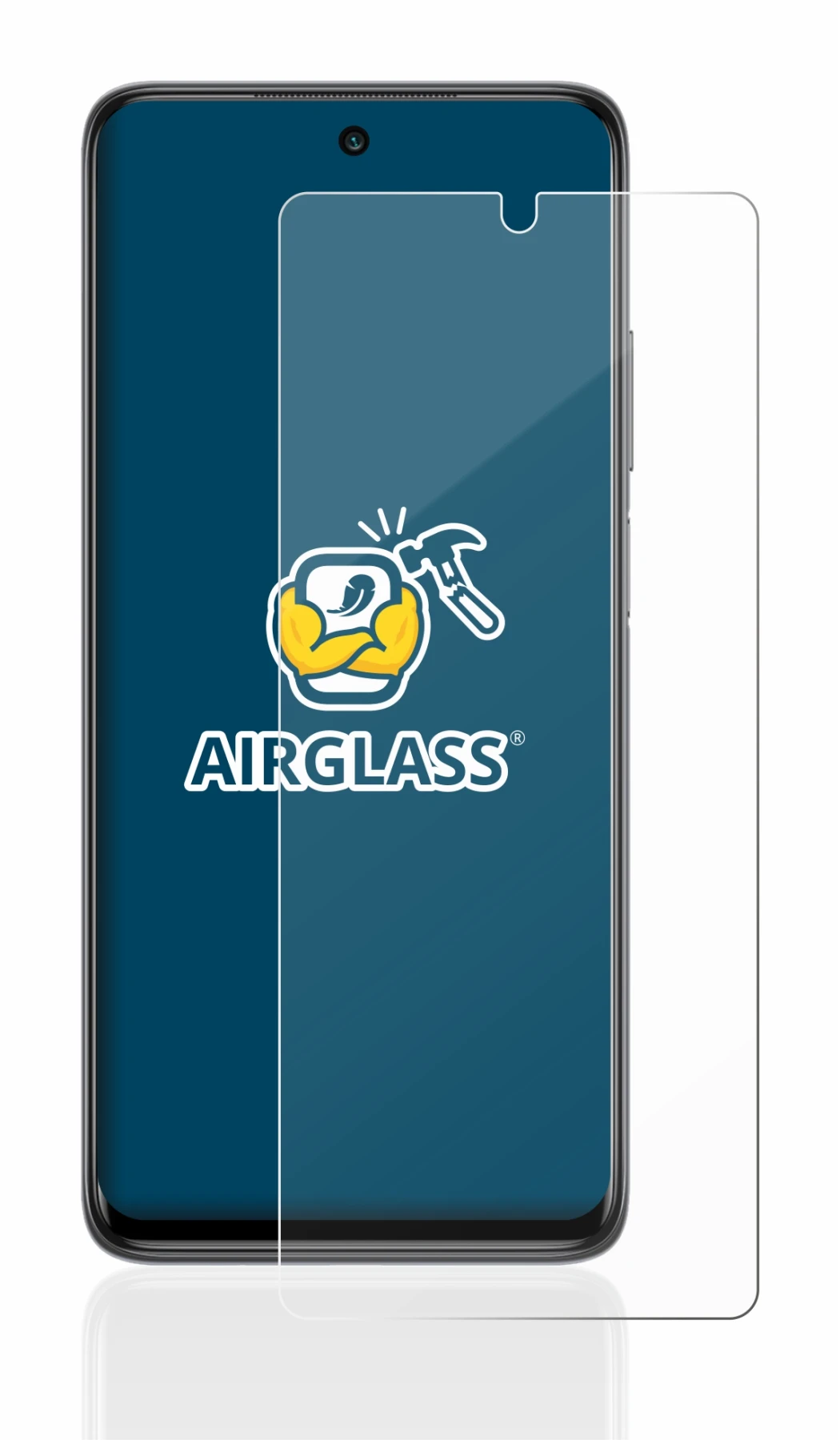 Abbildung des Geräts Xiaomi Mi 10T Lite mit einer Vielzahl des Displayschutzes.