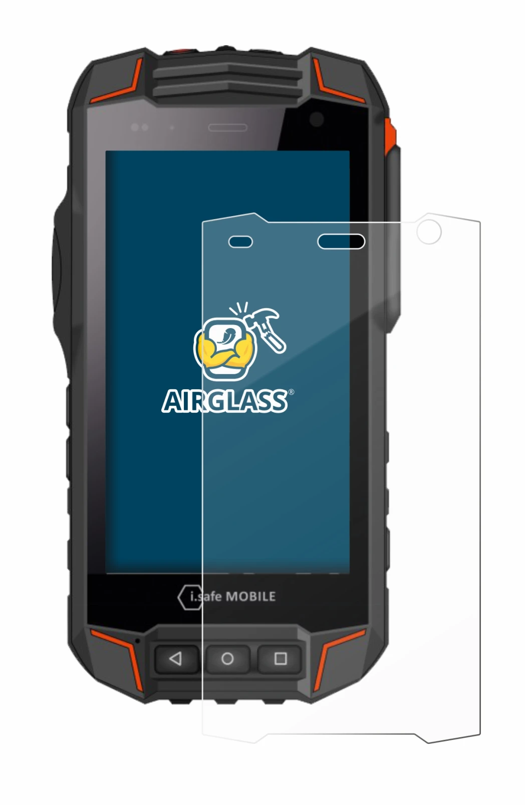 Abbildung des Geräts i.safe MOBILE IS530.1 mit einer Vielzahl des Displayschutzes.