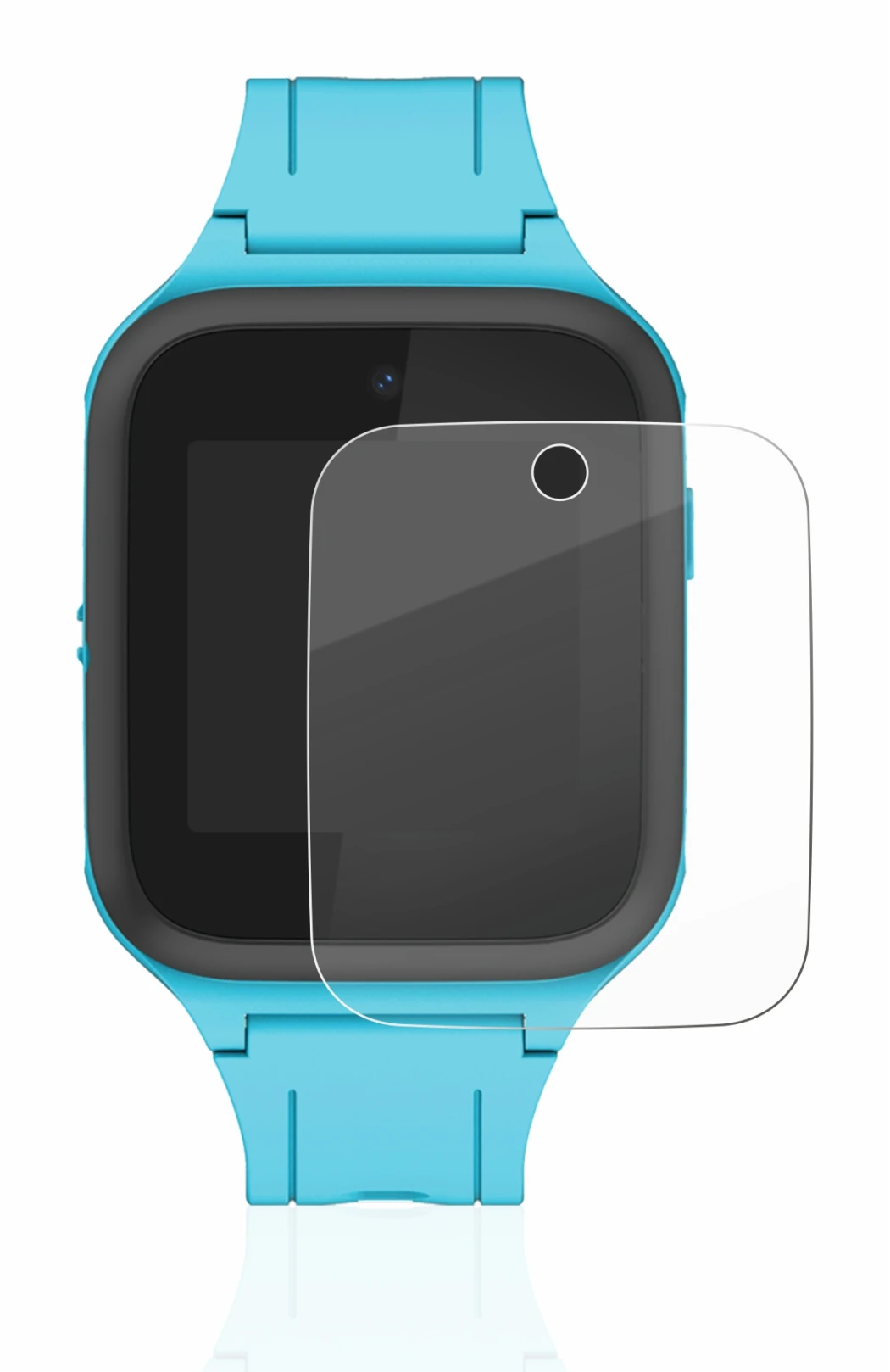 Abbildung des Geräts TCL Movetime FamilyWatch Kids MT40X mit einer Vielzahl des Displayschutzes.