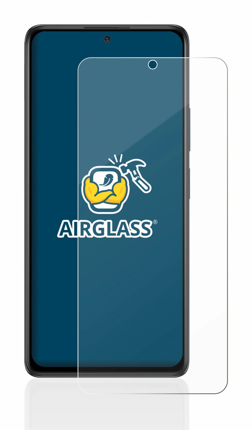 Abbildung des Geräts Xiaomi Redmi Note 10 Pro mit einer Vielzahl des Displayschutzes.