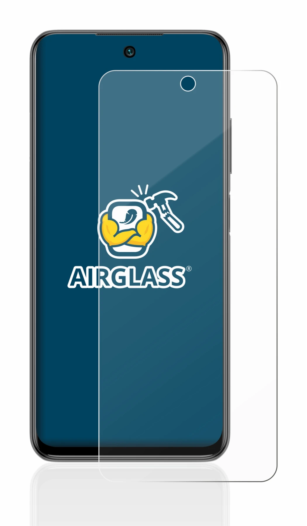 Abbildung des Geräts Xiaomi Redmi Note 10 5G mit einer Vielzahl des Displayschutzes.