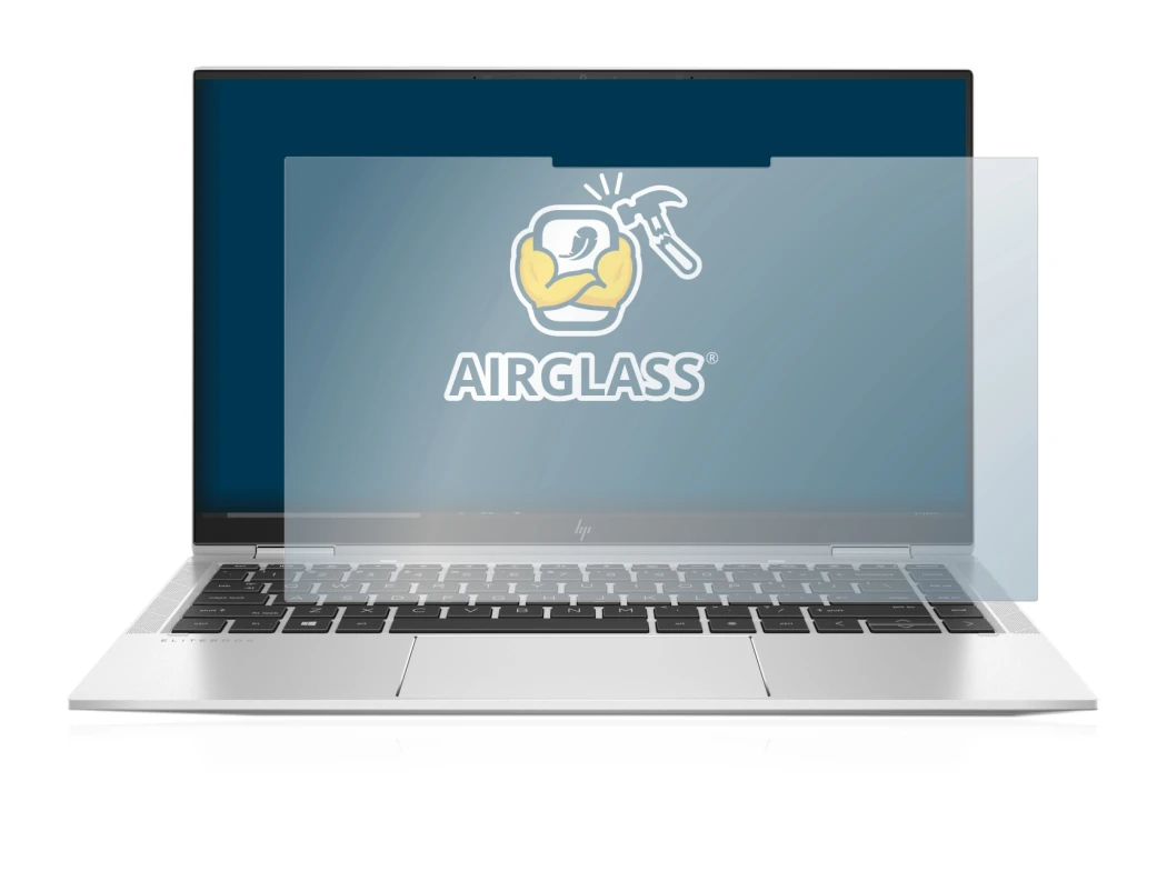 Abbildung des Geräts HP Elitebook x360 1040 G7 mit einer Vielzahl des Displayschutzes.