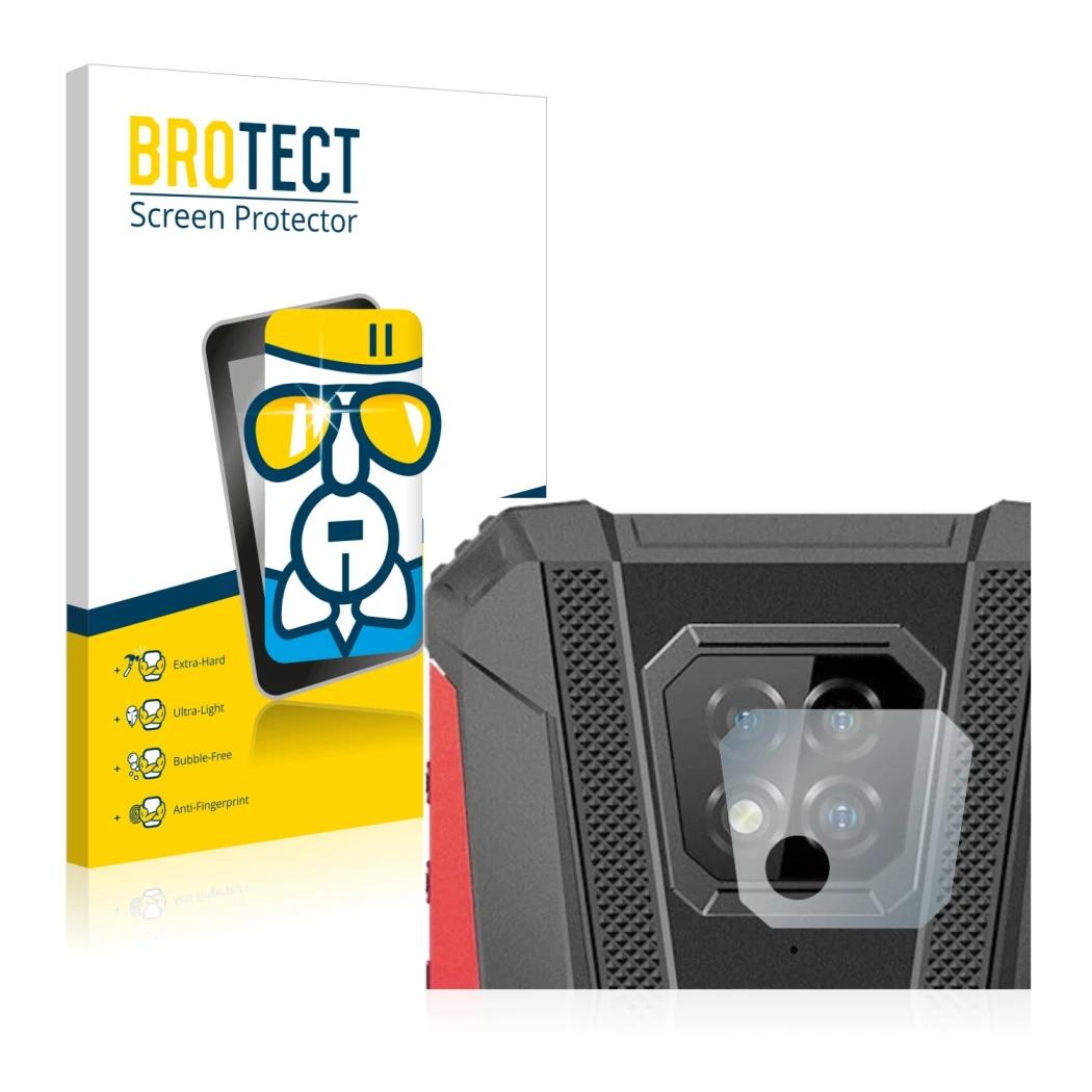 Vorderseite einer Produktverpackung mit dem Markenlogo BROTECT. Daneben ist das Gerät Ulefone Armor 8 Pro (NUR Kameraschutz) m