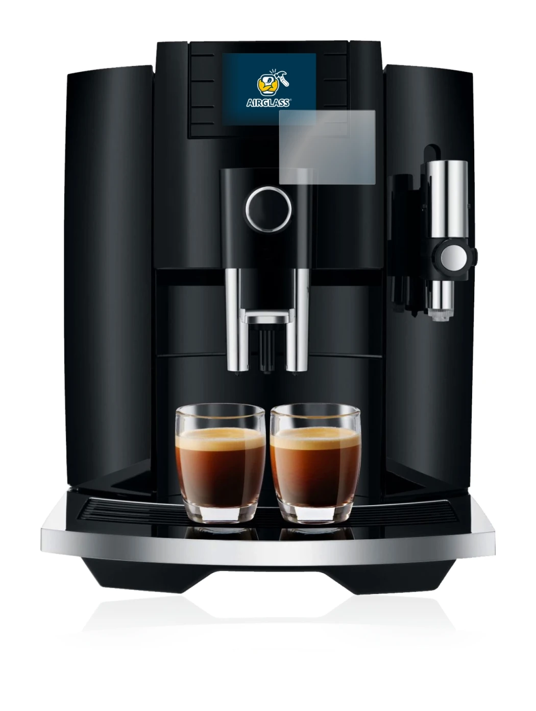 Abbildung des Geräts Jura E8 (EB) mit einer Vielzahl des Displayschutzes.