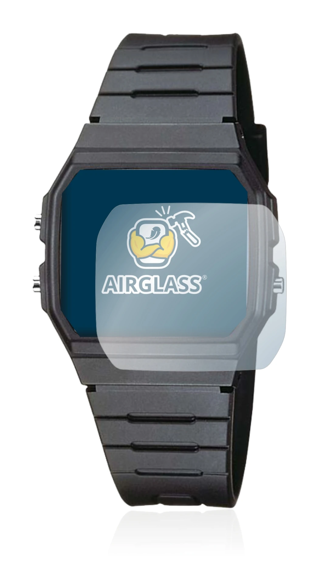 Abbildung des Geräts Casio Collection Unisex F-91W mit einer Vielzahl des Displayschutzes.