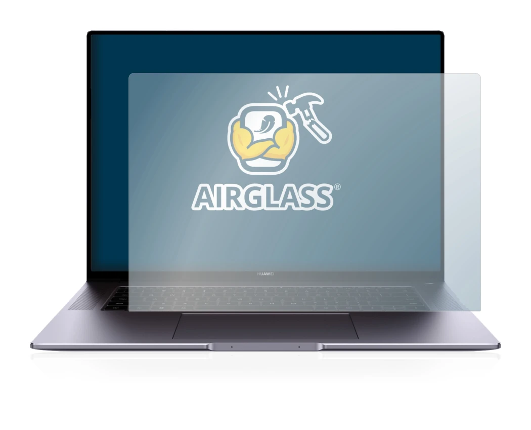 Abbildung des Geräts Huawei MateBook 16 mit einer Vielzahl des Displayschutzes.