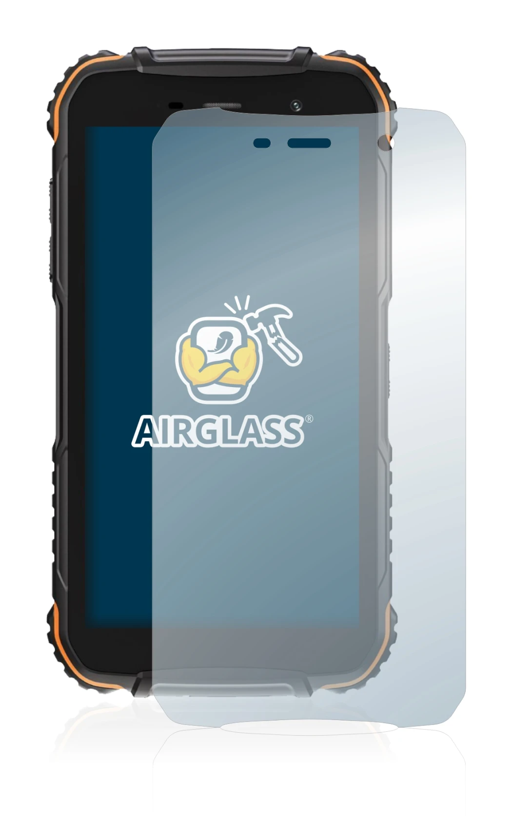 Abbildung des Geräts Doogee S35T mit einer Vielzahl des Displayschutzes.