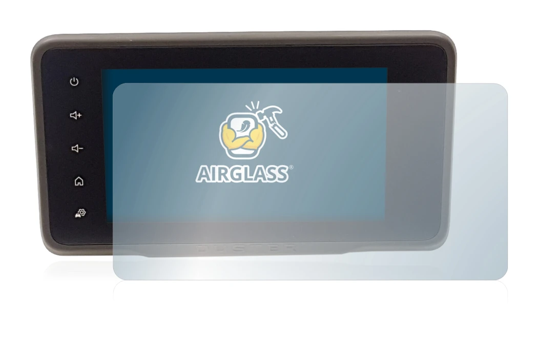 Abbildung des Geräts Dacia Duster 2 MediaDisplay mit einer Vielzahl des Displayschutzes.