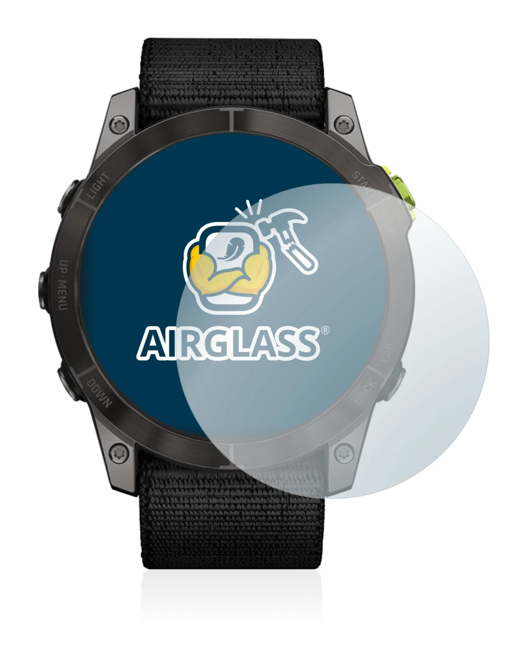 Abbildung des Geräts Garmin Enduro 2 mit einer Vielzahl des Displayschutzes.