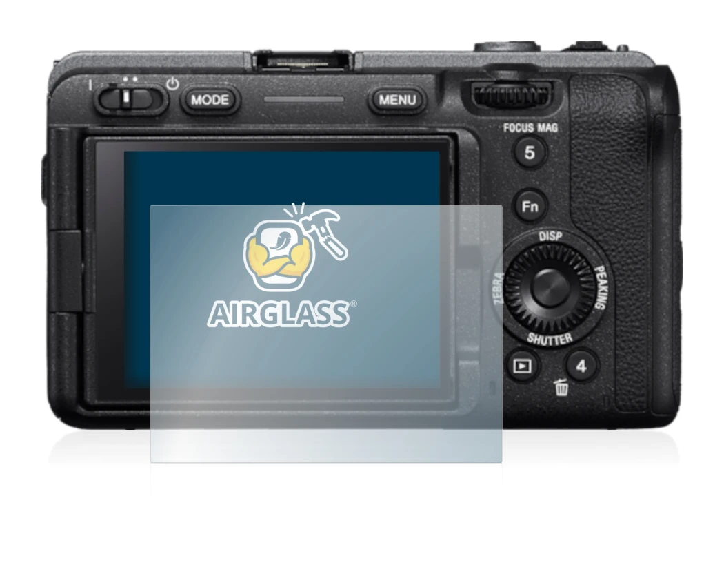 Abbildung des Geräts Sony Alpha FX30 Cinema Line mit einer Vielzahl des Displayschutzes.