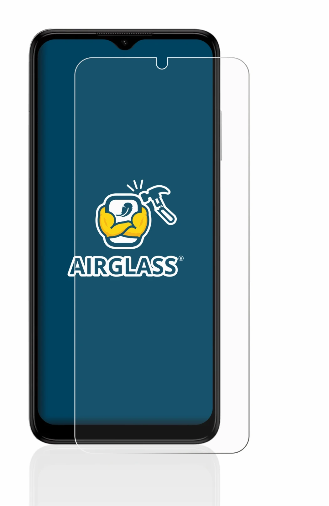 Abbildung des Geräts Nokia G22 mit einer Vielzahl des Displayschutzes.