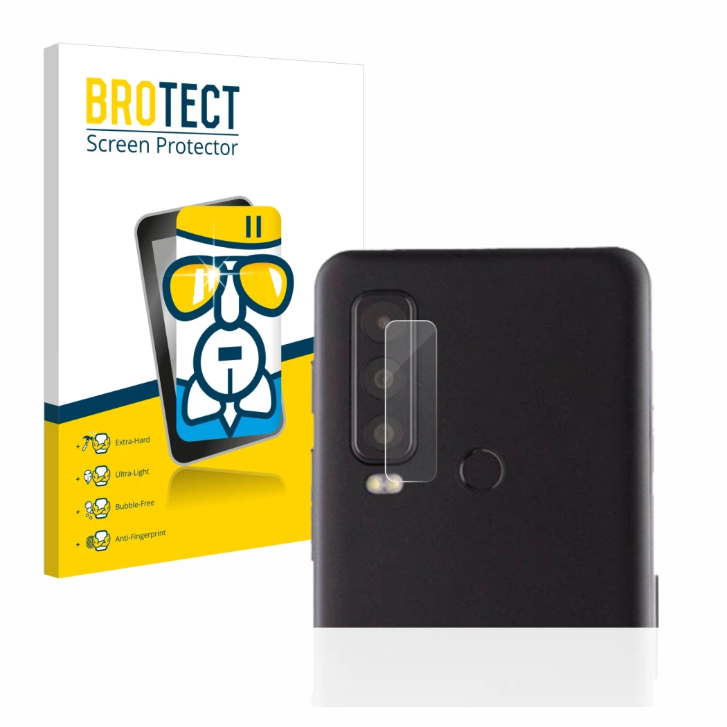 Vorderseite einer Produktverpackung mit dem Markenlogo BROTECT. Daneben ist das Gerät Caterpillar Cat S75 (NUR Kameraschutz) m