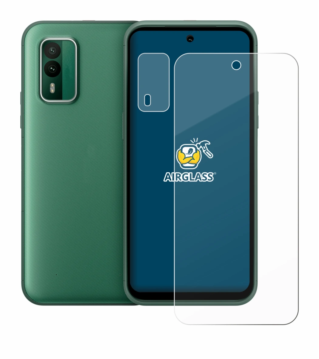 Abbildung des Geräts Nokia XR21 (Display+Kamera) mit einer Vielzahl des Displayschutzes.