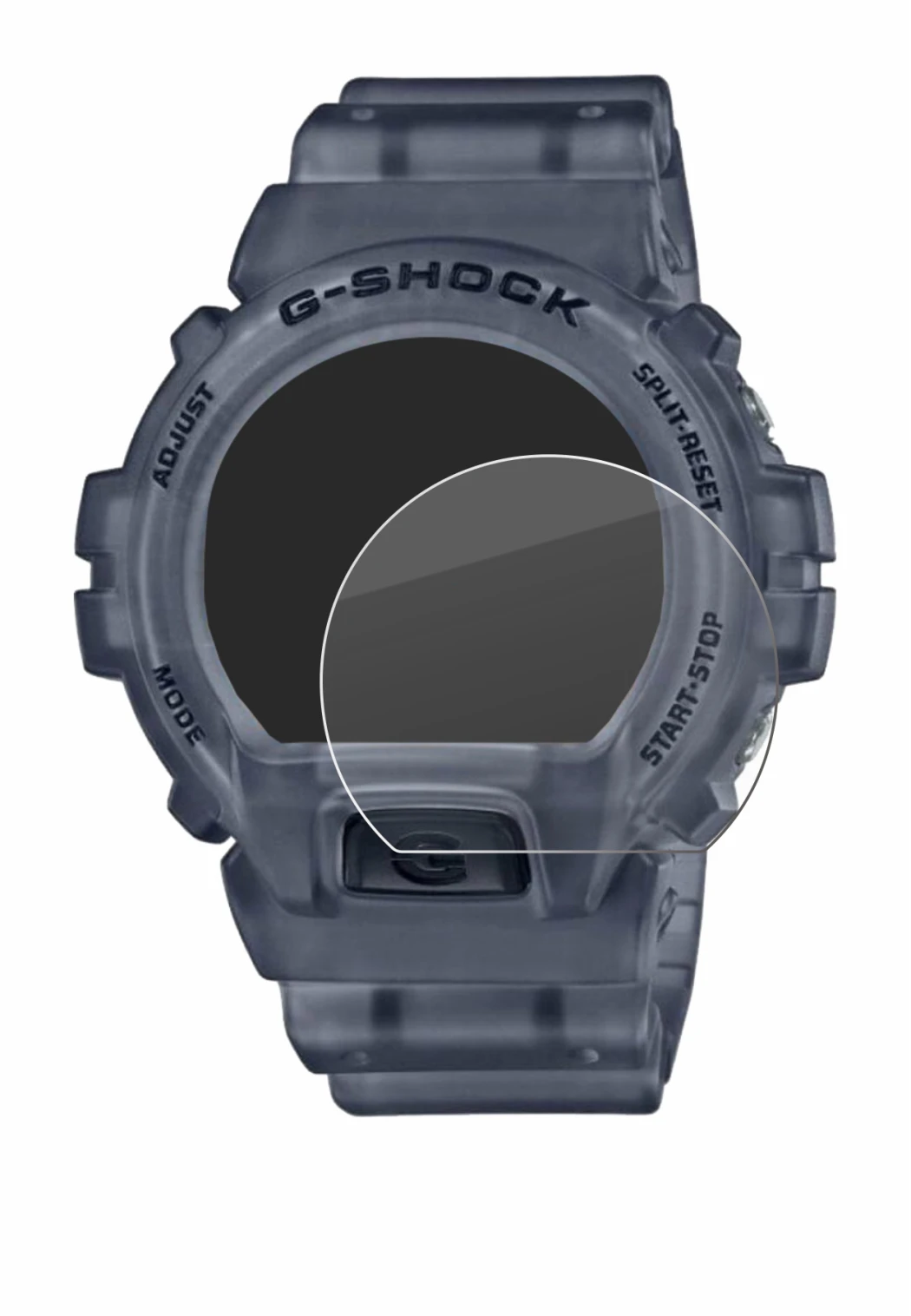 Abbildung des Geräts Casio G-Shock DW-6900 mit einer Vielzahl des Displayschutzes.